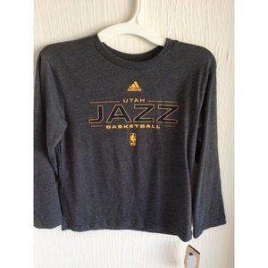 NWT, Utah Jazz Adidas Children’s Tee Shirt, Size L (7), Long Sleeve